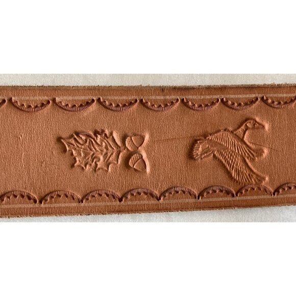 John Southwestern Cowboy Brown Tan Gold Fish Sea Marine Ocean Boho Belt 34 - Picture 4 of 10